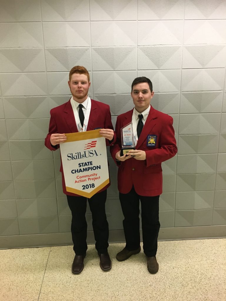 Community Action Project Post-Secondary 1st place: (L-R) Austin Davidson, Cleveland; Blake Casey, Cleveland