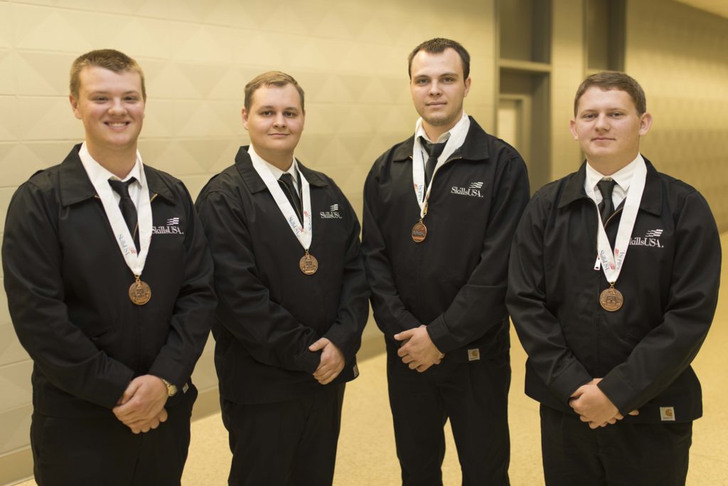 TeamWorks 3rd place: (L-R) Austin Wilcox, Sapulpa; David Quinn, Stroud; Dakota Crutchfield, Cleveland; Edison Miller, Cleveland