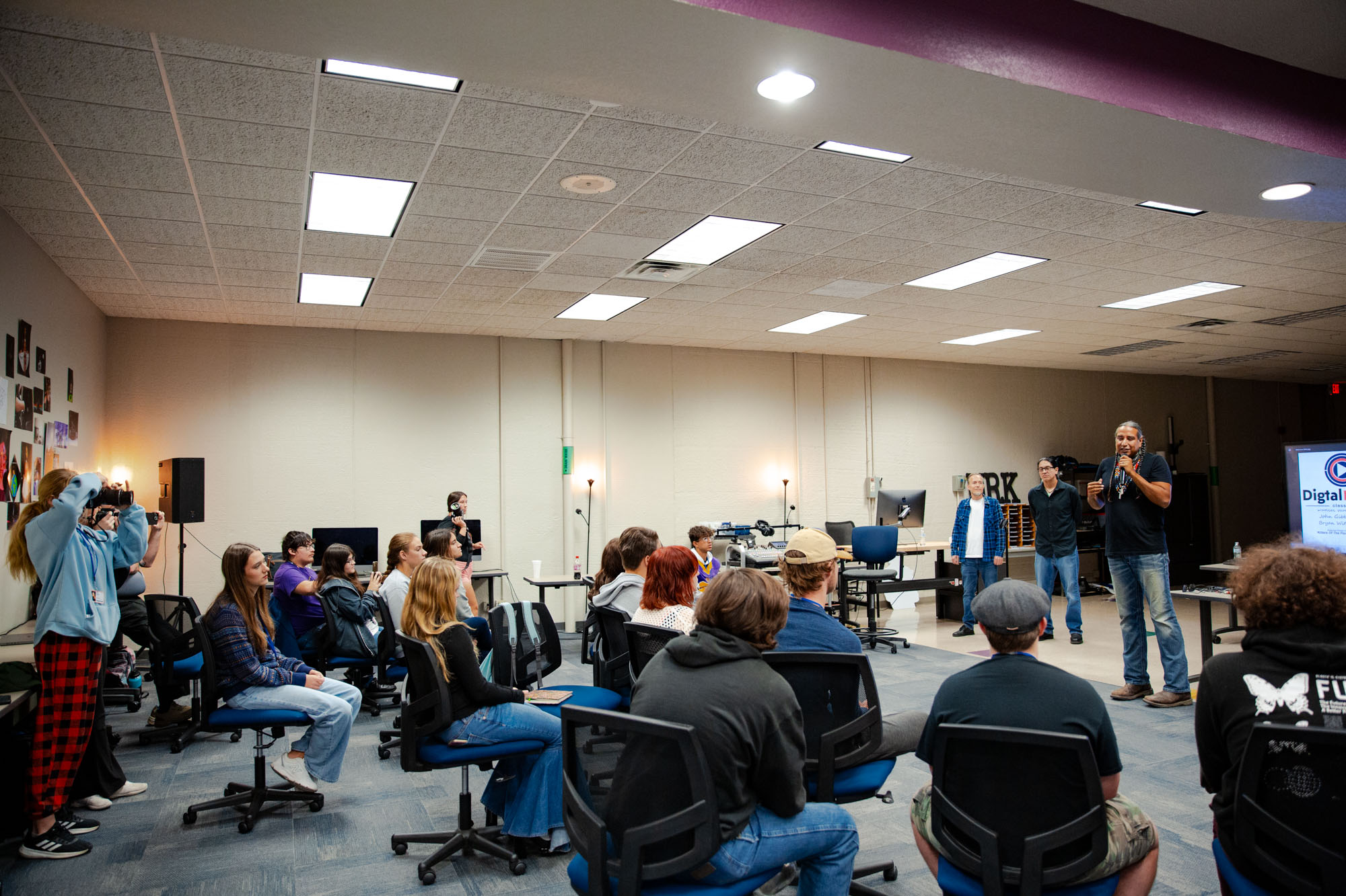 Killers of the Flower Moon actors speak to Central Tech Digital Media students