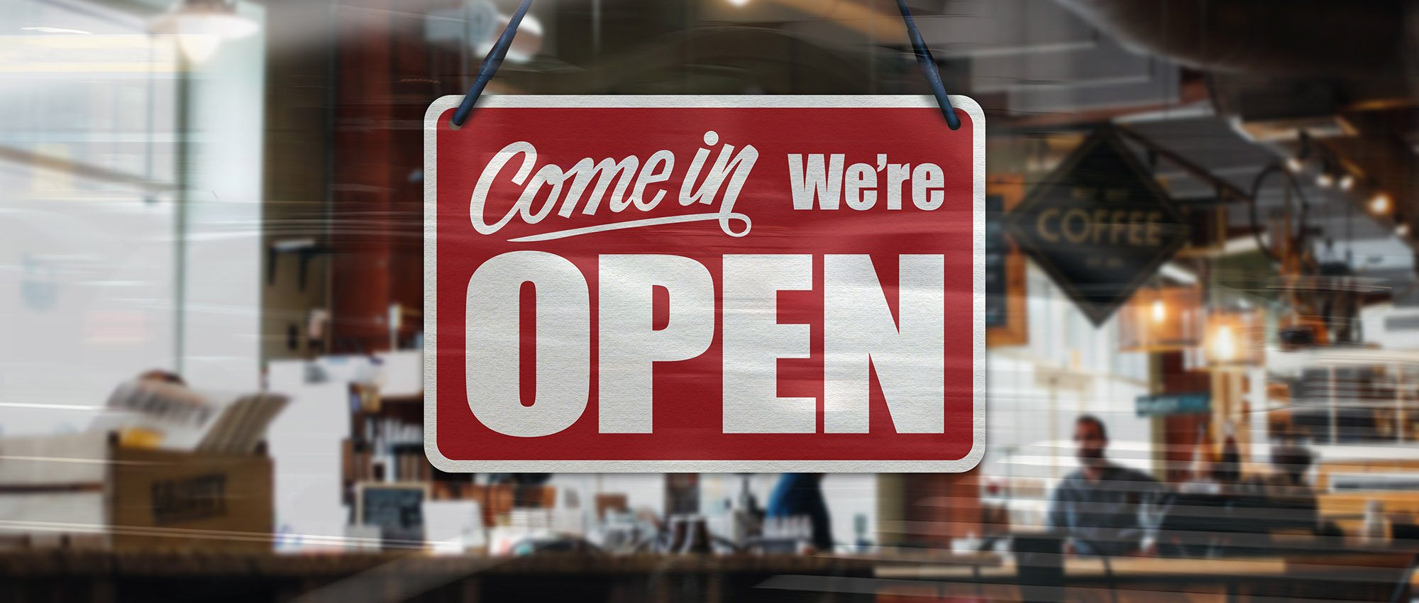 open sign in a business window