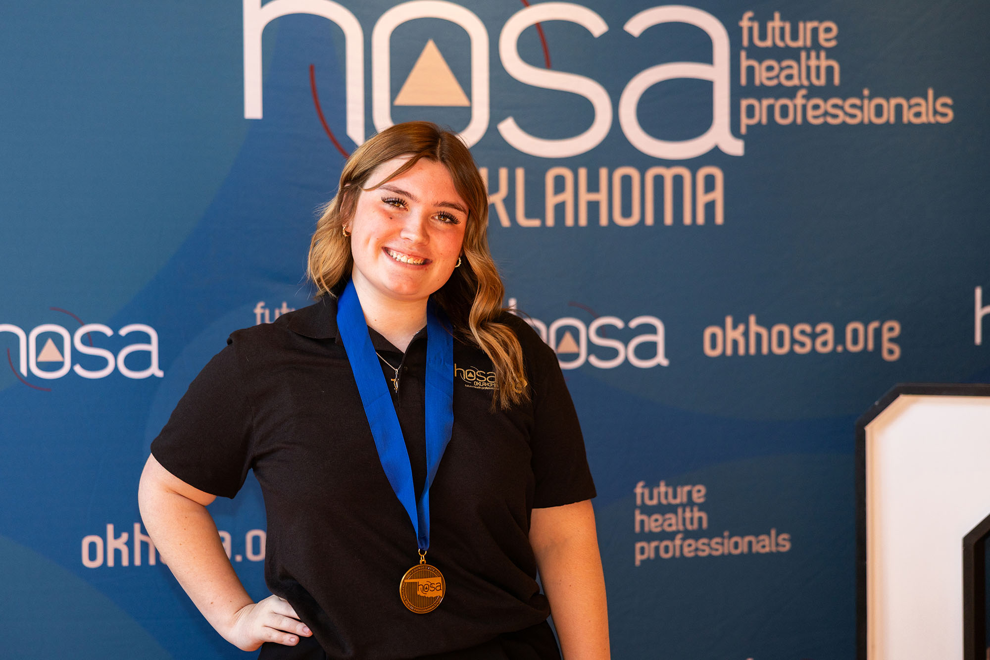 Earning 1st place in Speaking Skills for secondary students is Kaydence Sill, Mannford.