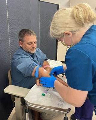 Spotted in the Medical Assisting class is Chet, Adult Recruiter, donating his arm to students to practice blood draws.
#centraltechedu #centraltechMA