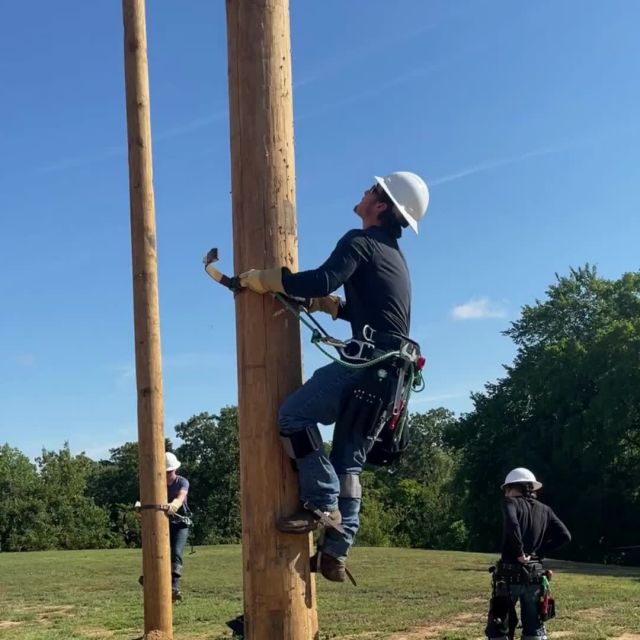 Week one of the Lineman class and they're already climbing! 
#centraltechLineman