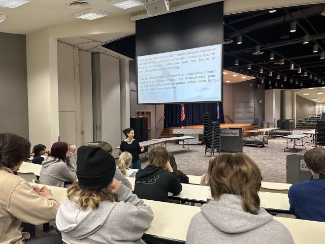 A big shoutout and Central Tech thank you to @deadcenterfilm's Education Coordinator, Jena Nelson, for speaking to our Digital Media, Graphic Design, and Cosmetology students about opportunities in the film industry. 🫶

#centraltechDM #centraltechGraphicDesign #centraltechCosmo