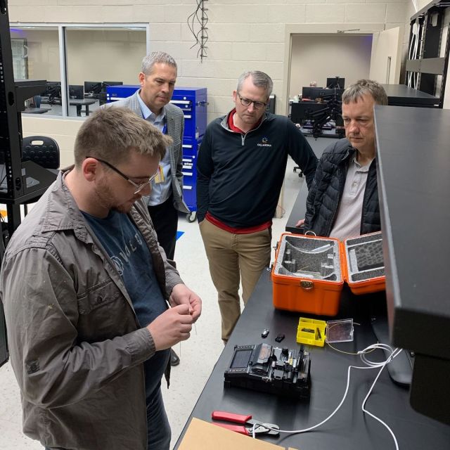 Mark Lawson, State Representative, recently toured the Sapulpa campus where he had the chance to observe Network Security student Nichols Whitmore splicing fiber. 🤯

Nichols is fusing two pieces of fiber-optic cable together by melting the glass strands, creating a continuous length of cable!

#centraltechNSA