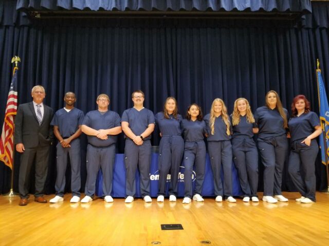 From scrubbing in to graduating, we're proud of our Surgical Technology students! 🎓

L-R: Instructor, Todd Prough; Ishmael Lammene; Christopher Leverich; Slade Baggett; Danica Moeder; Roselyn Garcia; Keeli Bouse; Alexis Hunt; Torrye Simmons; and Jackqualyn Burnell.

#centraltechSurgTech