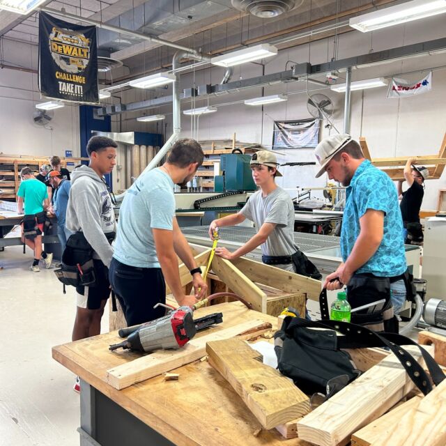 Construction Trades spent the day cutting rafters for their doghouse. 🐶🏠 

#centraltechConstruction