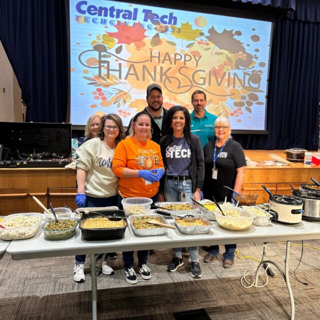 If you enjoyed Techsgiving as much as we did, high-five! 🖐

We're still dreaming about the yummy Thanksgiving food served on our Drumright campus today.

#centraltechedu