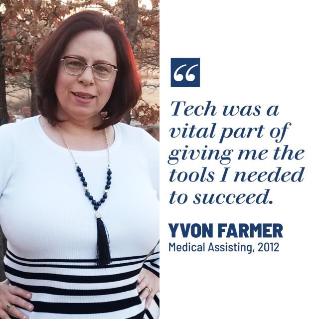 Congrats to Yvon Farmer, Medical Assisting Graduate, for being named 2019 Paraoptometric of the Year by Oklahoma Association of Optometric Physicians. Read Yvon's story -> link in bio. #centraltechma