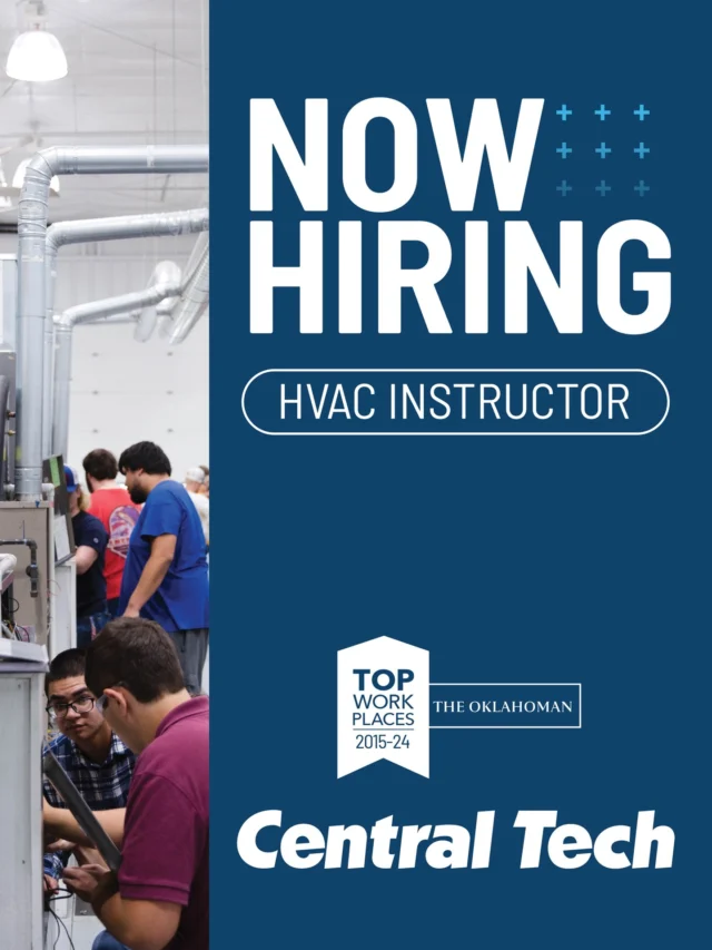 HIRING 👉 Take your HVAC skills from the job site to the classroom.

We're hiring an Evening HVAC Instructor on the Sapulpa campus to train adult learners who are ready to build strong careers in the skilled trades. In this role, you’ll: 

• Lead evening classes in the classroom, lab, and in the field
• Guide hands-on projects that mirror real-world work
• Shape and organize HVAC curriculum
• Support a student organization and help students stay engaged and motivated

If you’re ready to share your knowledge, build confidence in adult students, and strengthen the skilled workforce in our community, this could be your next step.

LEARN MORE 🔗 tinyurl.com/5anfeuw7
