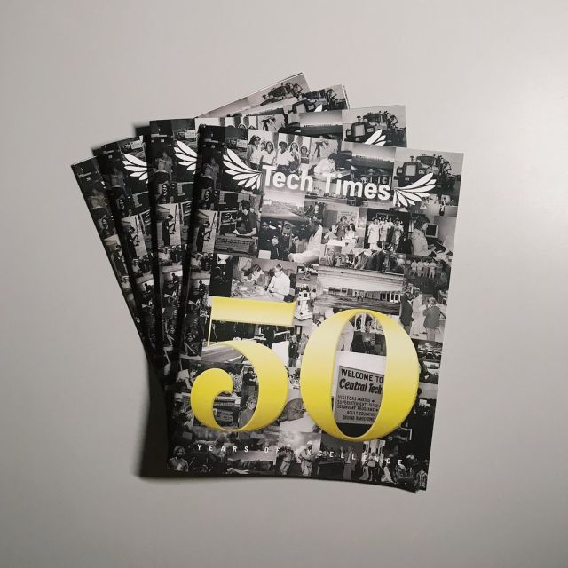 OPEN HOUSE: Hot of the press! The 50th commemorative magazines produced by the Graphic Design and Interactive MultiMedia classes are only available at Open House on Sunday. #centraltech #centraltech50 #centraltechDM #centraltechgraphicdesign