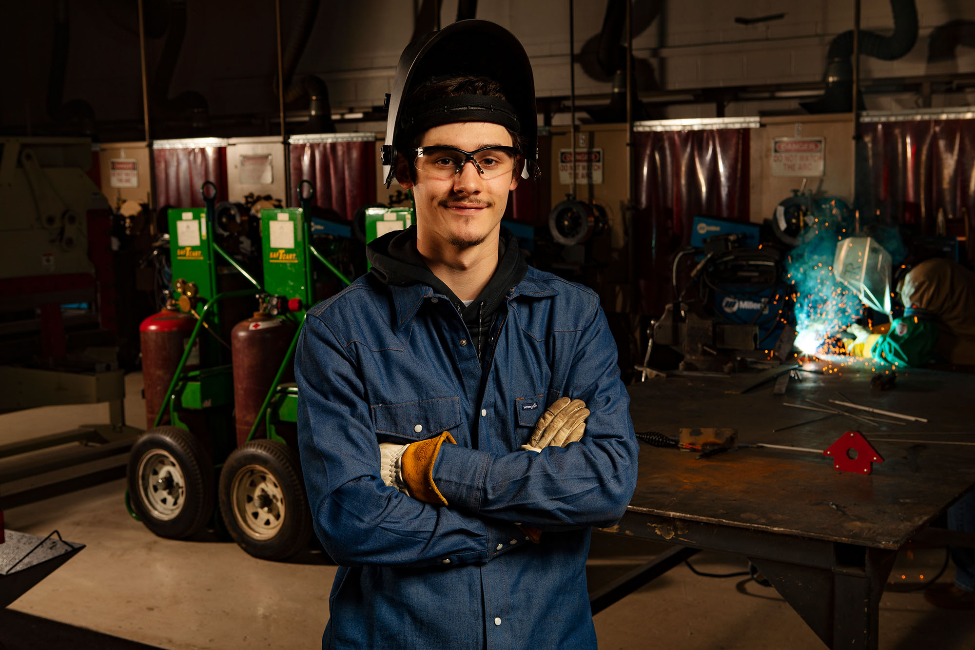 welding student at Central Tech in Drumright